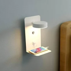 Comfort u0026 Style Beleuchtung-Modern LED Wall Lamp with USB Charger - Pragmatism Shelf Light