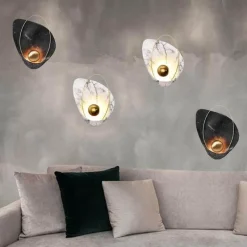 Comfort u0026 Style Beleuchtung-Modern Marble Shell Wall Lamp - Stylish Home Lighting Fixture