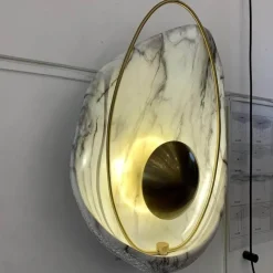 Comfort u0026 Style Beleuchtung-Modern Marble Shell Wall Lamp - Stylish Home Lighting Fixture