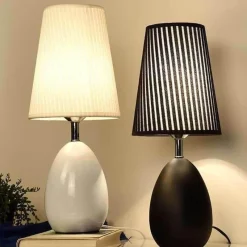 Glow u0026 Shade Beleuchtung-Modern Monochrome Table Lamp - Black and White Lighting