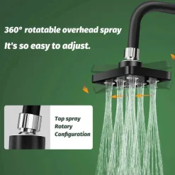 The Blissful Bath Badezimmer-Modern Rain Shower Head - Aqua Square Waterfall Fixture