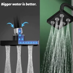 The Blissful Bath Badezimmer-Modern Rain Shower Head - Aqua Square Waterfall Fixture