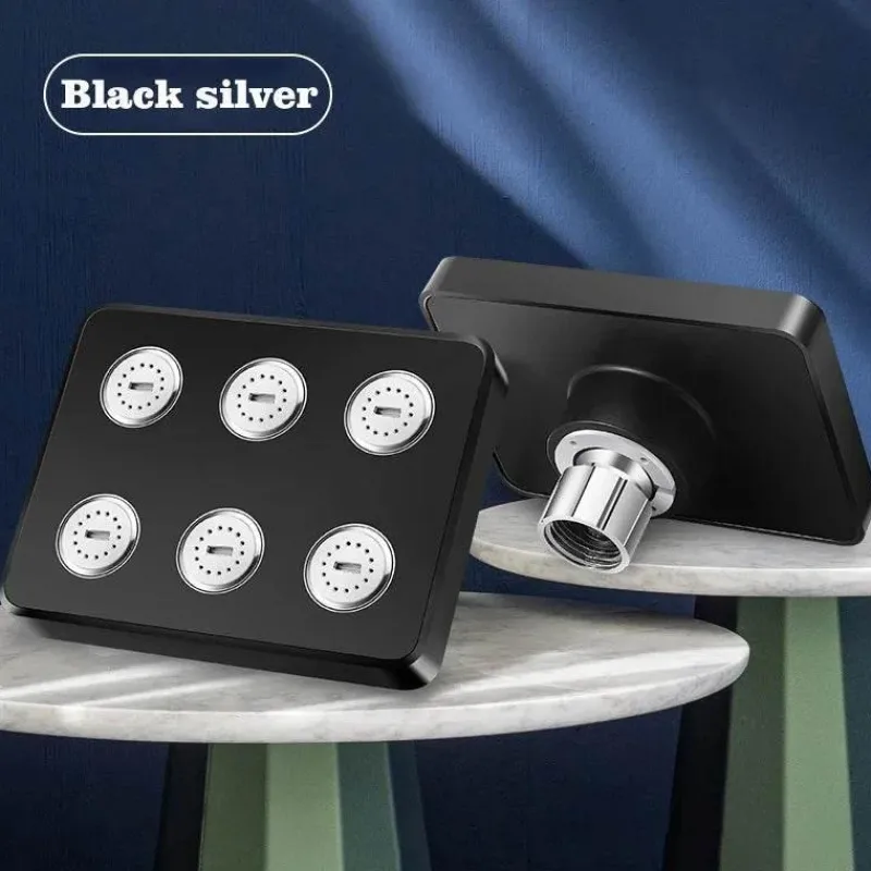 The Blissful Bath Badezimmer-Modern Rain Shower Head - Aqua Square Waterfall Fixture