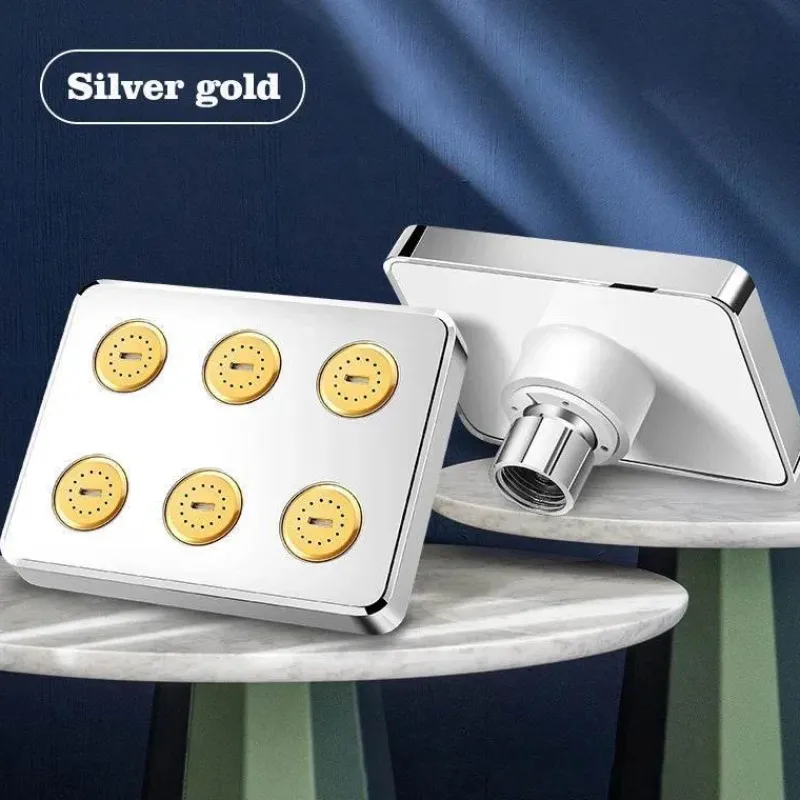 The Blissful Bath Badezimmer-Modern Rain Shower Head - Aqua Square Waterfall Fixture