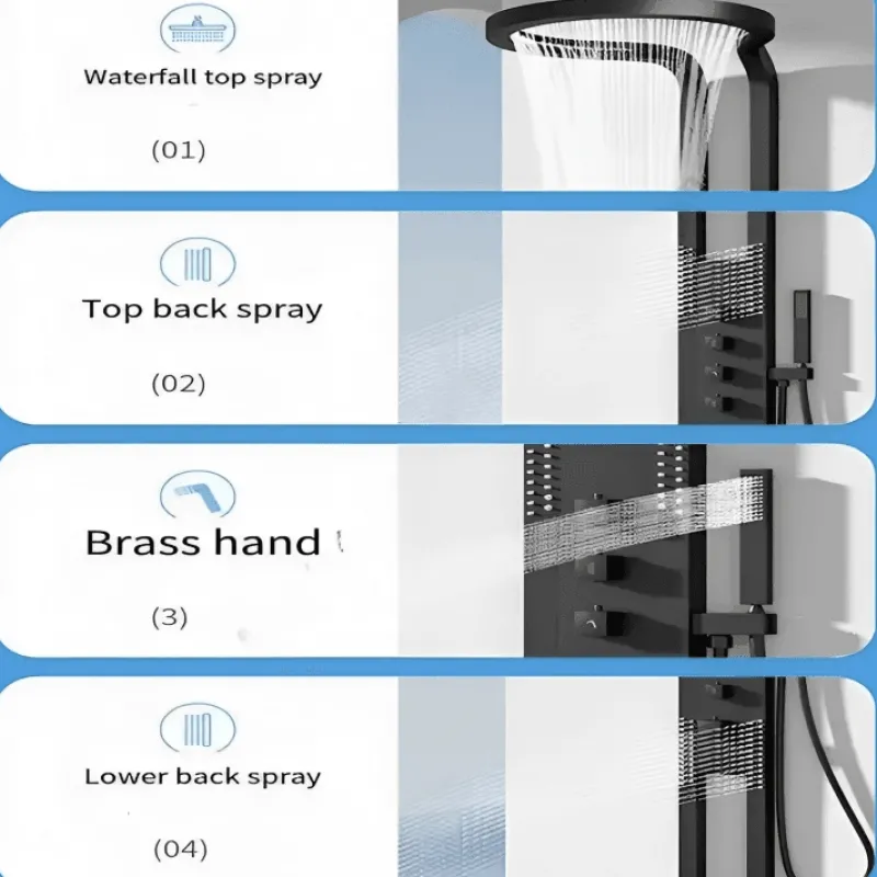 The Blissful Bath Badezimmer-Modern Waterfall Rain Shower Set - Luxury Bathroom Shower System