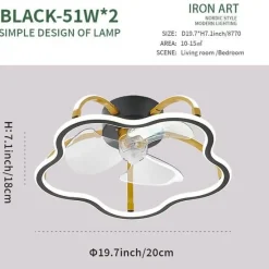 Comfort u0026 Style Beleuchtung-Moderne LED-Deckenventilatorleuchte – Elegante Leuchte