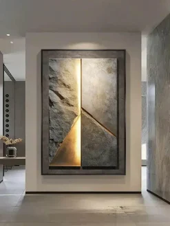 Timeless Touch Beleuchtung-Moderne LED-Wandleuchte aus Porzellan mit Felsstruktur - Innenbeleuchtung