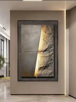 Timeless Touch Beleuchtung-Moderne LED-Wandleuchte aus Porzellan mit Felsstruktur - Innenbeleuchtung