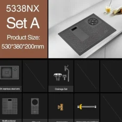 Deco Küche & Esszimmer-Moderne Nano Black Küchenspüle – Elegantes Design