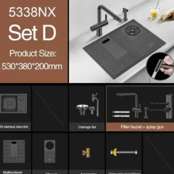 Deco Küche & Esszimmer-Moderne Nano Black Küchenspüle – Elegantes Design