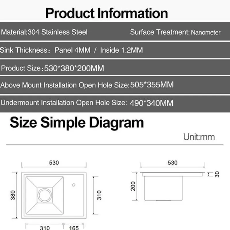 Deco Küche & Esszimmer-Moderne Nano Black Küchenspüle – Elegantes Design