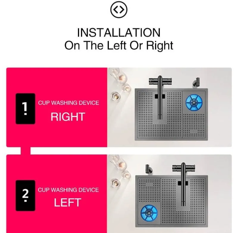 Deco Küche & Esszimmer-Moderne Nano Black Küchenspüle – Elegantes Design