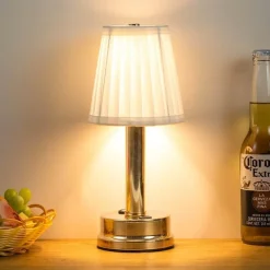 Illuminate Home Beleuchtung-Moderne Stoff-Tischlampe – Stilvolles, sanftes Nachtlicht