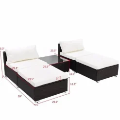 Nomad Gear Camping Im Freien|Möbel-Moderne 5-teilige Terrassen-Loungemöbel