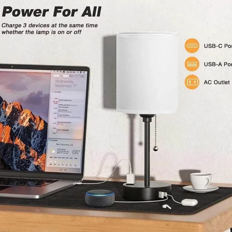 Bright Accents Beleuchtung-Moderne USB-Schreibtischlampe – Stilvolle Tischleuchte aus Metall