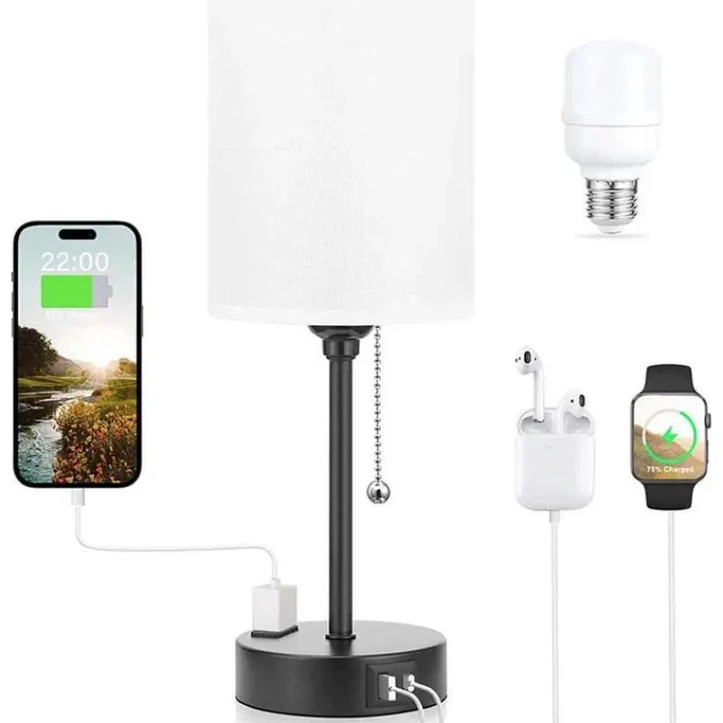 Bright Accents Beleuchtung-Moderne USB-Schreibtischlampe – Stilvolle Tischleuchte aus Metall