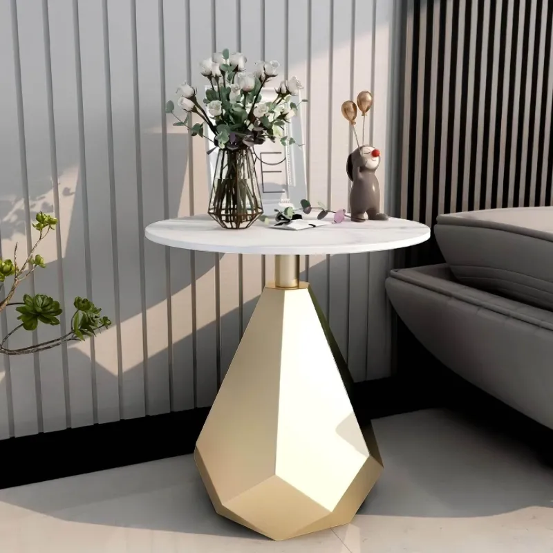 The Lounge Loft Möbel-Moderner Beistelltisch aus Schiefer - Firmin Akzenttisch in Schieferoptik