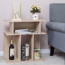 Cozy Living Möbel-Moderner Beistelltisch fürs Sofa mit Stauraum – Akzenttisch in Holzoptik