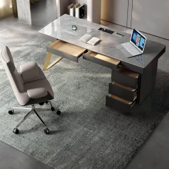 The Lounge Loft Möbel-Moderner Büroschreibtisch - Brigitte Slate Workstation Furniture