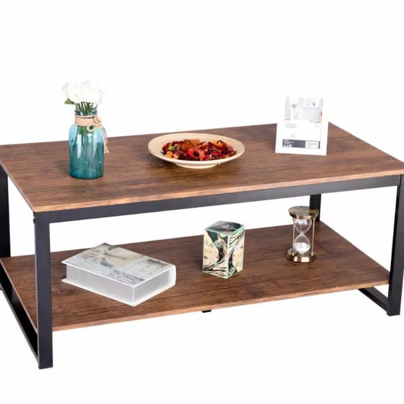 Cozy Living Möbel-Moderner Couchtisch – Elegantes rechteckiges Metallrahmendesign