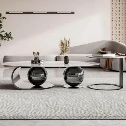 Cozy Living Möbel-Moderner Couchtisch Livia aus Marmor – Elegante Möbel