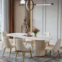 The Lounge Loft Möbel-Moderner Esstisch aus Schiefer – Zeitgenössische Esszimmermöbel