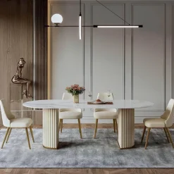 The Lounge Loft Möbel-Moderner Esstisch aus Schiefer – Zeitgenössische Esszimmermöbel