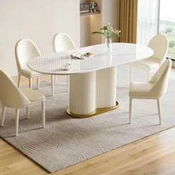 The Lounge Loft Möbel-Moderner Esstisch mit Glasplatte - Debora Slate Furniture