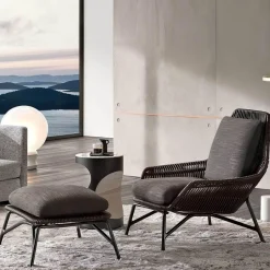 Comfort u0026 Style Möbel|Outdoor & Garten-Moderner gepolsterter Loungesessel – stilvoller Akzentstuhl