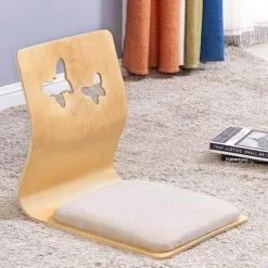 Cozy Living Möbel-Moderner japanischer Stuhl aus Sperrholz ohne Beine – Zeitgenössisches Möbeldesign