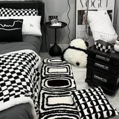 Warm Weaves Boden & Teppiche-Moderner karierter Teppich – schlichter Akzentteppich