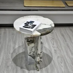 The Lounge Loft Möbel-Moderner Marmor-Beistelltisch – Elegantes Akzentmöbel