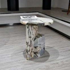 The Lounge Loft Möbel-Moderner Marmor-Beistelltisch – Elegantes Akzentmöbel