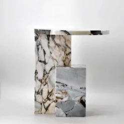 The Lounge Loft Möbel-Moderner Marmor-Beistelltisch – Elegantes Akzentmöbel