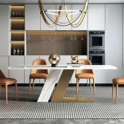 The Lounge Loft Möbel-Moderner Marmor-Esstisch – elegantes rundes Design