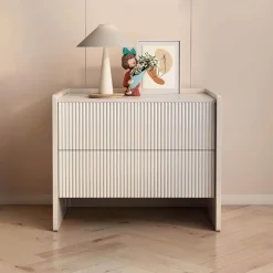 The Lounge Loft Möbel-Moderner Nachttisch aus Schiefer – Stilvoller Nachttisch mit Schieferplatte