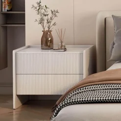 The Lounge Loft Möbel-Moderner Nachttisch aus Schiefer – Stilvoller Nachttisch mit Schieferplatte