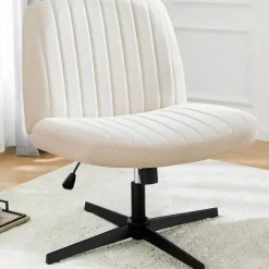 Comfort u0026 Style Möbel-Moderner Schreibtischstuhl ohne Armlehnen – Stilvoller Bürostuhl mit gekreuzten Beinen