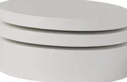 Comfort u0026 Style Möbel-Moderner schwarzer ovaler Couchtisch – elegantes drehbares Design für Zuhause