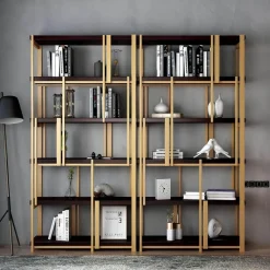 The Lounge Loft Möbel-Modernes Bücherregal aus Holz - Estaban Lagerregal