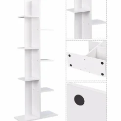 Cozy Living Möbel-Modernes Bücherregal aus Holz – Aufbewahrungseinheit mit offenen Regalen