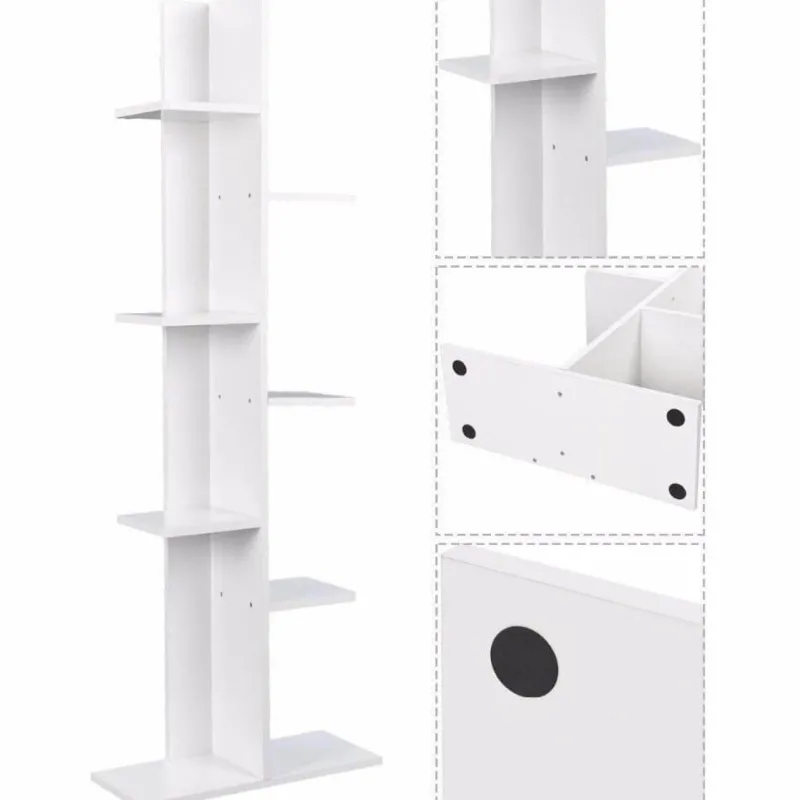 Cozy Living Möbel-Modernes Bücherregal aus Holz – Aufbewahrungseinheit mit offenen Regalen