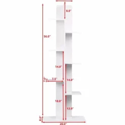 Cozy Living Möbel-Modernes Bücherregal aus Holz – Aufbewahrungseinheit mit offenen Regalen