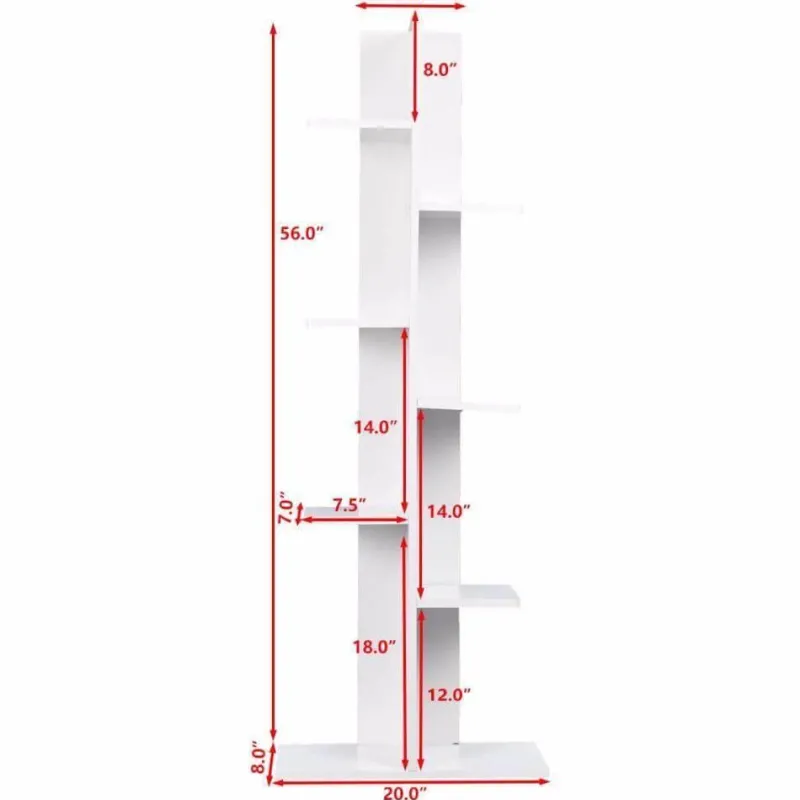 Cozy Living Möbel-Modernes Bücherregal aus Holz – Aufbewahrungseinheit mit offenen Regalen