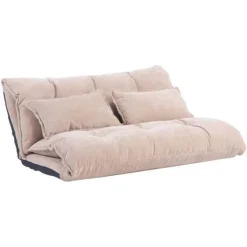 Cozy Living Möbel-Modernes, faltbares Freizeit-Schlafsofa aus PU-Leder mit 2 Kissen