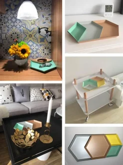 The Decor Haven Küche & Esszimmer-Modernes geometrisches Serviertablett - Nordisches Dekotablett