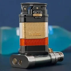 Cozy Living Camping-Werkzeuge|Camping Im Freien-Modernes Jet-Flame-Feuerzeug – Transparentes Tank-Design