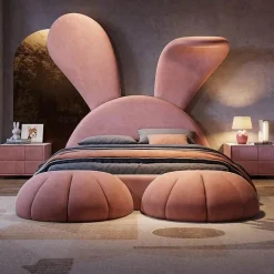 Kinder Cozy Living Kinderzimmermöbel|Möbel-Modernes rosa Kaninchenbett – Stilvolle Haustiermöbel