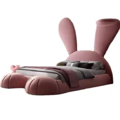 Kinder Cozy Living Kinderzimmermöbel|Möbel-Modernes rosa Kaninchenbett – Stilvolle Haustiermöbel