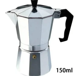 Tom Küche & Esszimmer-Moka Pot Espressomaschine - Aluminium-Perkolator, 50–600 ml Fassungsvermögen, langlebiges Design
